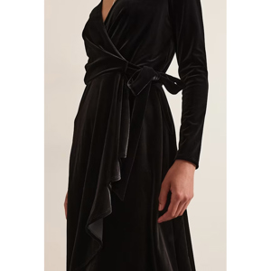 Phase Eight Julia Black Velvet Wrap Dress